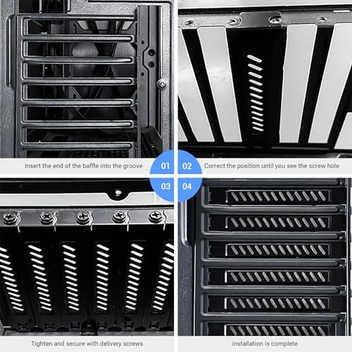 PCI Slot Cover with Screws for Computer PC Case Accessories, 5Pcs Hard Steel PCI Slot Covers Dust Filter Bracket Expansion Blank Plate Vented and Dustproof (120*20mm, Black, 5Pack)