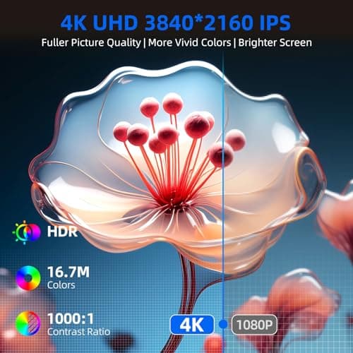 UPERFECT Portable Monitor 4K, 15.6'' Silvery 3840x2160 UHD HDR USB-C Monitor, 100% AdobeRGB, 400cd/㎡Brightness, IPS FreeSync Speaker Travel Extra Screen for Laptop, Type-C HDMI, VESA & Smart Case