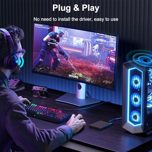 Bluetooth Adapter for Desktop PC, Plug & Play 5.3 USB Mini EDR Dongle Receiver & Transmitter for Laptop Computer Compatible with Headphones Keyboard Mouse Only Windows 11/10/8.1