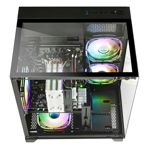 Gaming PC, Prebuilt Desktop with Intel 12th Core i5-12400F & GeForce RTX3050, 32G DDR4 RAM, 1TB NVME SSD, Tower Computer for Gaming, Home and Office (Black)