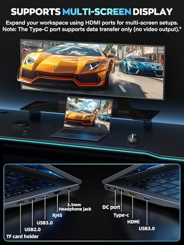 【MS Office 2024/Win 11 Pro】 2025 Laptops 16" 3K 3072x1920 IPS Laptop Computer with in tel N150(UP to 3.6 GHz),16G RAM, Backlit KB/Fingerprint/Webcam/Wi-Fi 5/BT, HDMI/USB-C/RJ45 (512G NVME SSD)