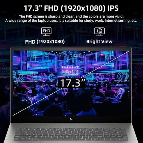 HP 2024 Envy 17.3" Copilot AI Laptop, 17.3" FHD Touchscreen, Intel Core Ultra 7 155H, 64GB DDR5 RAM, 4TB SSD, Backlit Keyboard, Numeric Keypad, HDMI, Webcam, Wi-Fi 7, Windows 11 Home, Silver