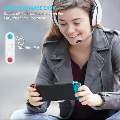 PS5 Bluetooth Audio Adapter, DRILI Low Latency Bluetooth Audio Transmitter, USB C Headphone Adapter with aptX Low Latency Support for PS4/PS5/Switch/PC, and Included USB C to USB Adpater