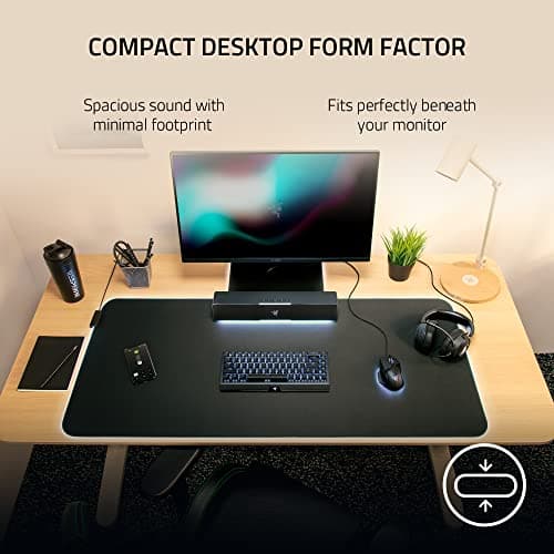 Razer Leviathan V2 X: PC Soundbar with Full-Range Drivers , USB Type C Power and Audio Delivery, Bluetooth 5.0 (Renewed)