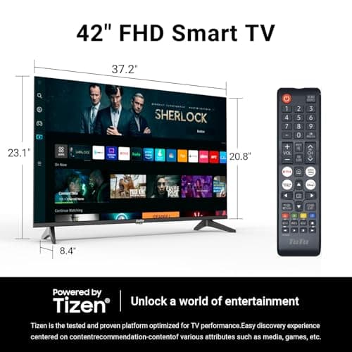 42 Inch 1080P FHD Smart TV with Tizen OS TV Compatible HDR, Full HD Slim Design Smart TV or Monitor with HDMI, Dolby Audio, Voice Remote, Stream Live(2025 Model)