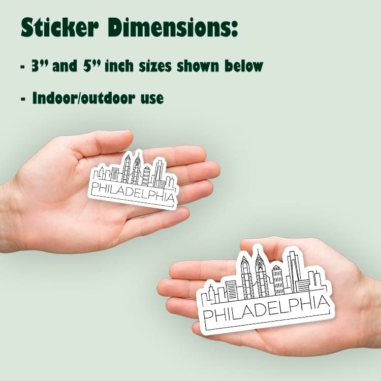 Squiddy Philadelphia Pennsylvania City Skyline - Vinyl Sticker for Car, Laptop, Notebook (5" Wide)