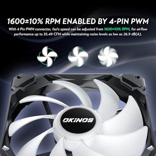RGB Fans 5 Pack, 4-Pin PWM & 3-Pin Addressable RGB, 120mm Air Series Fans (Included ARGB Controller Hub & Remote)