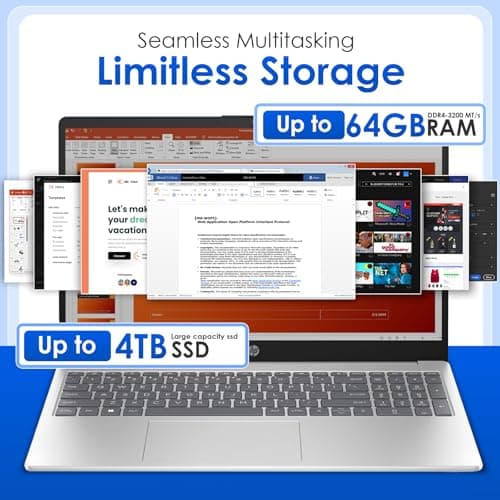 HP 15.6 Business Touchscreen Laptop Computer - w/Office Lifetime & Windows 11 Pro & DVD Drive | 15.6" HD 250 nits Touch Display | Intel i3 1215U | Wi-Fi6 | 32GB RAM • 1TB SSD
