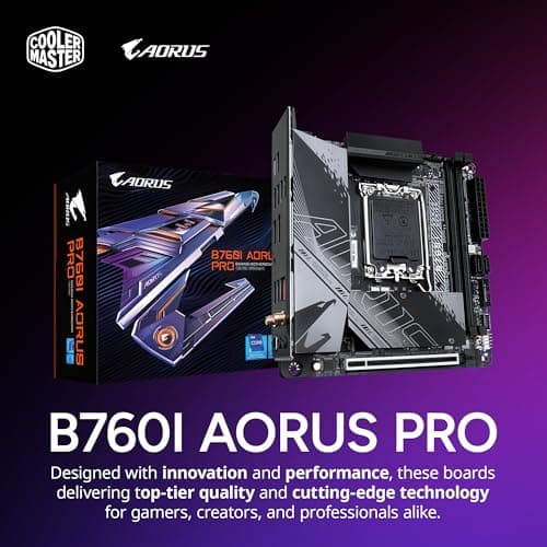 Cooler Master NR2 Pro Mini ITX – Intel i7-14700F 2.1GHz (5.4GHz Turbo) | Gigabyte RX 7800 XT 16GB & B760I AORUS PRO | 32GB DDR5 6000MHz | 1TB Gen4 M.2 | WiFi | Windows 11 | 280mm AIO Gaming PC
