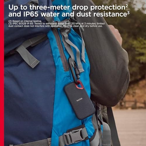 SanDisk 8TB Extreme Portable SSD - Up to 1050MB/s, USB-C, USB 3.2 Gen 2, IP65 Water and Dust Resistance, Updated Firmware - External Solid State Drive - SDSSDE61-8T00-G25
