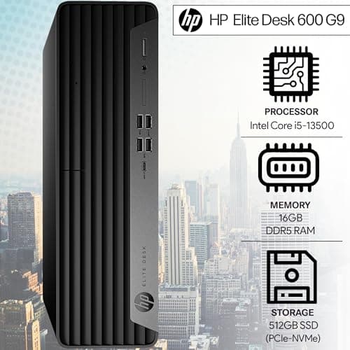 HP New Elite 600 G9 Small Form Factor Desktop, Intel i5-13500 (Beats i7-11700K), 16GB RAM, 512GB SSD, HDMI, Type-C, DP, Support 4K, Wired Keyboard and Mouse, Windows 11 Pro