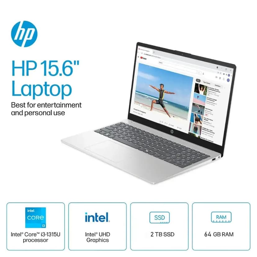 HP Flagship 15.6 Touchscreen Laptop Computer - w/MS Office Lifetime • Intel 13th Gen Core i3 (Up to 4.5GHz) • HD Touch Display • for Business & Student • AI Copilot • Win 11 Pro (32GB RAM | 1TB SSD)