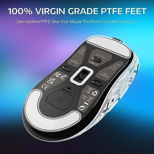 ATTACK SHARK X3 Lightweight Wireless Gaming Mouse, 49g Tri-Mode Bluetooth/2.4G/USB-C Wired Mouse, PAW3395 26K DPI Sensor, 200h Battery Life, Programmable Buttons, Griptape for PC/Laptop/Mac