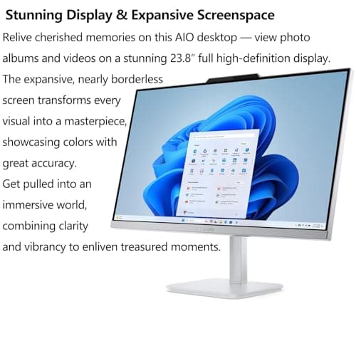 Lenovo 24 23.8" FHD All-in-One Desktop Computer for Home Office, Intel 4-Core Processor (Beat i3-1110G4), 32GB DDR4 RAM, 1TB PCIe SSD, WiFi 6, Bluetooth, Business AIO, Windows 11 Pro, Vent-Hear