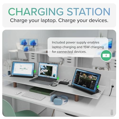 Plugable Thunderbolt 4 Hub | 60W Laptop Charging | 3X Thunderbolt 4 Ports | Dual 4K/Single 8K Displays | USB4 Compatibility - TBT4-HUB3C