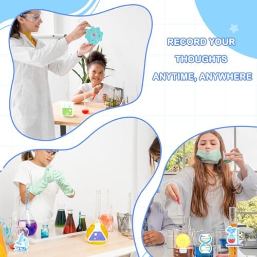 18 Pack Funny Science Sticky Notes, Cute Chemistry Note Pad Essentials Teacher Student Gifts Stationary Sticky Notepad Self Stick Memo Novelty Laboratory Notes for Lab School Supplies