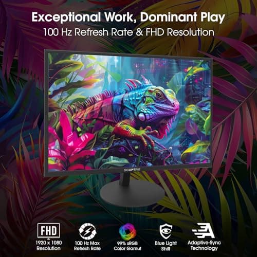 Sceptre E275W-19203R 27 inch1080P LED Monitor 99% sRGB 2X HDMI VGA Build-In Speakers, Machine Black (E275W-19203R series)