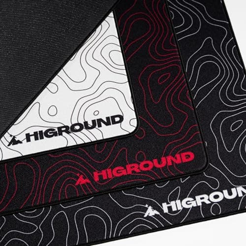 Higround SNOWSTONE Large Topograph Gaming Mousepad, Cool Medium Speed Desk Mousepad, Computer Mouse Mat, Flat Stitched Edge, Full Range of Motion, Non-Slip Rubber Base, Perfect for Gamers & Office Use