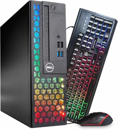 Dell RGB PC Computer | Windows 11 Pro | Ultra Fast Intel i5-8500 | 16GB DDR4 RAM + 500GB SSD | New 24" Monitor | Internal 5G WiFi + BT (Renewed)