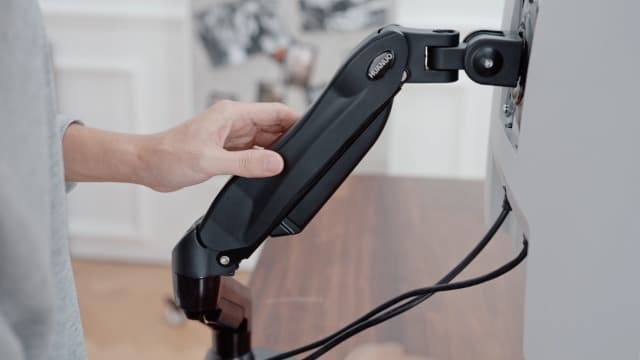 HUANUO Single Monitor Mount, 13 to 32 Inch Gas Monitor Arm, Adjustable Stand, Vesa Mount with Clamp and Grommet Base - Fits 4.4 to 19.8lbs LCD Computer Monitors