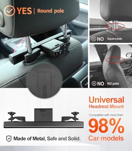 15.6 inch 4K Android Car TV Headrest Monitor for Cars Back seat Rear Entertainment System, Support Wireless Phone Link Touch Screen,with WiFi/Bluetooth/HDMI/USB/Video Player 4G+64G (2*PCs)