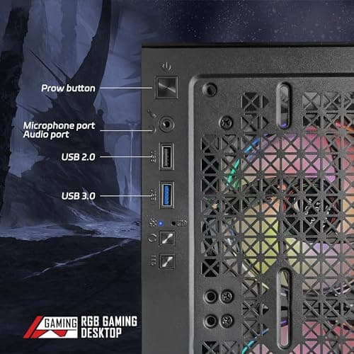 STGAubron Gaming Desktop PC, Intel Core I7 8th Gen up to 4.1G, GeForce GTX 1660 Super 6G, 16G DDR4, 512G SSD, WiFi 6 & BT 5.2, RGB Fan x4, Windows 11 Home