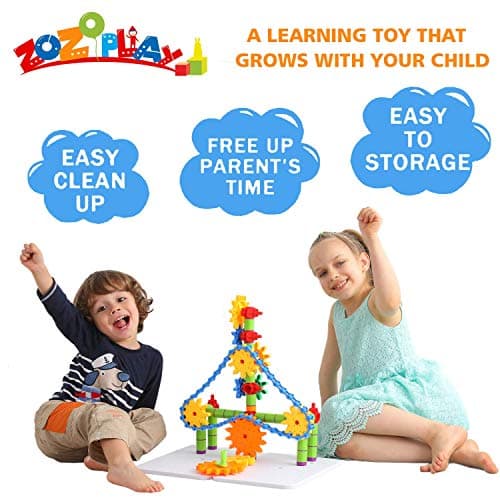 ZOZOPLAY STEM Learning Toy 170 PCS Engineering Creative Construction Building Blocks Kids Educational Toy Set for Boys and Girls Ages 3 4 5 6 7 8 9 Yr Old