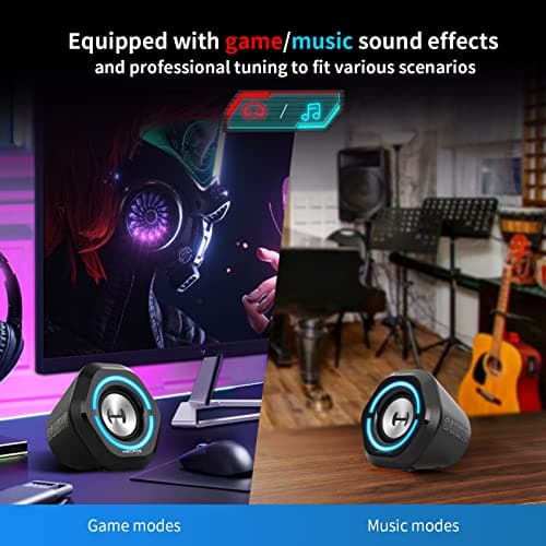 Edifier Bluetooth 5.3 Gaming Speakers,10W PC USB Computer Speakers for Laptop Desktop 3.5mm aux Input Hecate G1000 Black