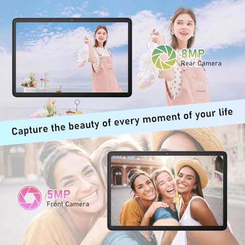 Blackview 10 inch Android Tablet, 2025 Android 14 Tablet with 12(4+8) GB+128GB 2TB Expand, Dual Speakers and Camera, BT5.3, WiFi 6, Google GMS, 2.0GHz CPU, Support Widevine L1, PC Mode,Blue