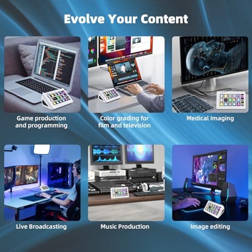 TMICE Stream Controller - Live Production Controller with 15 Customizable LCD Keys and Adjustable Stand, Trigger Actions in OBS Studio, Streamlabs, Twitch, YouTube and More, Works with PC/Mac