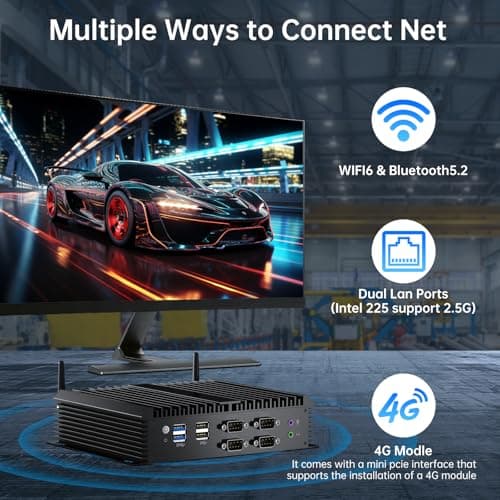 Thdeukoty Fanless Mini PC, Industrial Desktop Computers Windows 11 Pro, HTPC i5-8250U up to 3.4Ghz, 16G DDR4 RAM 256G SSD/COM/USB 3.0/4K/HDMI/VGA/2.5G LAN/WIFI6/BT 5.1/Full Metal Case/Auto Power On