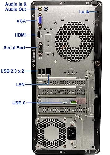 HP 290 G9 Pro Tower Desktop, Intel Core i7-12700K, 32GB RAM, 1TB NVMe SSD, USB C, HDMI, VGA, Built in Wi-Fi, Bluetooth, Windows 11 Pro, Black Computer