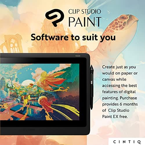 Wacom Cintiq 16 Drawing Tablet with Screen, 15.4" Full HD Display Graphic Arts Tablet Includes Pro Pen 2 w/ Tilt Response, Graphic Design Animation Display Pad for Mac, PC
