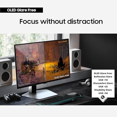Samsung 27” Odyssey OLED G6 (G60SD) Series Gaming Monitor with QHD & QD-OLED, 360Hz 0.03ms, AMD FreeSync Premium Pro, Anti-Glare, Sleek Design, Cooling System, 3 Year Warranty, LS27DG602SNXZA