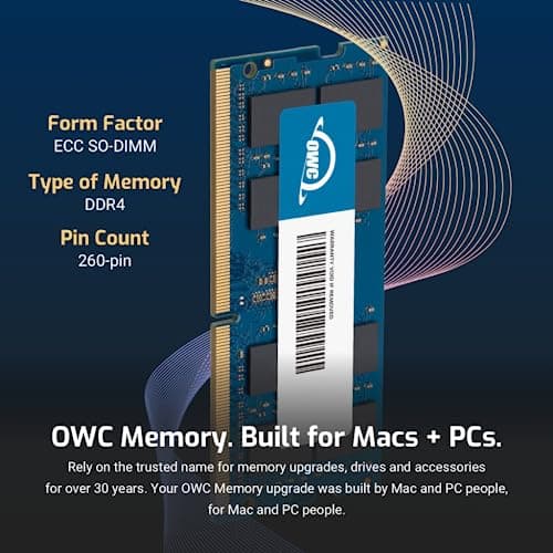 OWC 64GB (2x32GB) DDR4 2666MHz PC4-21300 CL19 2RX8 ECC Unbuffered SODIMM 1.2V 260-pin Memory RAM