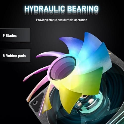 DARKROCK F120-3 in 1 120 mm Infinite Mirror Design Case Fans with PWM Control & ARGB Effect, Hydraulic Bearing for Low-Noise Operation - Suitable for Most PC Cooling Systems - Black