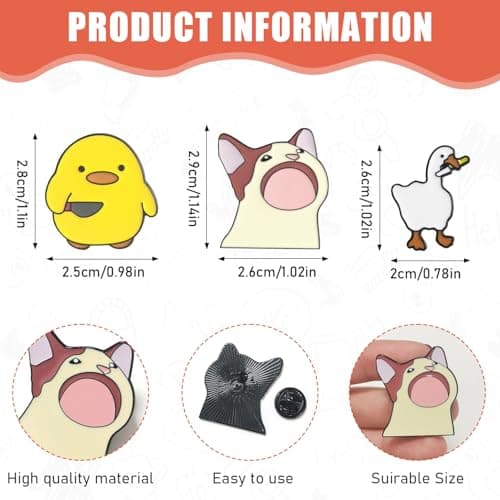 6 Pcs Funny Enamel Pins - Cute Cool Spooky Meme Metal Brooch Pins for Backpacks, Hats, Bags, Jackets, Lanyards - Novelty Gifts for Adults, Teens, Women, Men (Style 4)