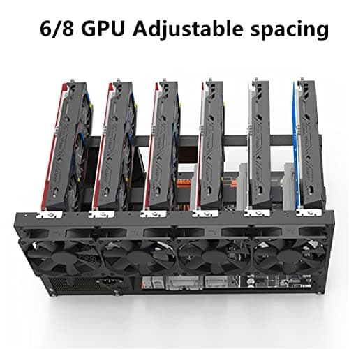 8GPU Mining Rig Frame, Steel Open Air Miner Mining Computer Frame Rig Case for Crypto Coin Currency Bitcoin ETH ETC ZEC Mining Accessories Tools - Frame Only, Fans & GPU is not Included