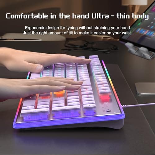 Camiysn Gaming Keyboard and Mouse, Purple 104 Keys RGB and 6 Speed RGB Mouse Combo, Pudding Keycaps Silent Computer Keyboard for Computer/PC/Laptop/Mac/Windows/Office