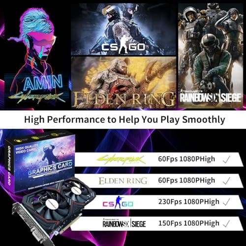 Radeon RX 580 8GB Graphics Card, 256Bit 2048SP GDDR5 AMD Video Card for Pc Gaming, DP HDMI DVI-Output, PCI Express 3.0 with Dual Fan for Office and Gaming