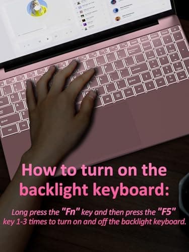 32GB RAM 1TB SSD Pink Laptops Computer, N150 up to 3.60GHz, 15.6" FHD Display, 8000mAh Battery, Backlit Keyboard, Fingerprint, Win11 Pro for School, Zoom, Streaming, and Travel 2 Year Warranty