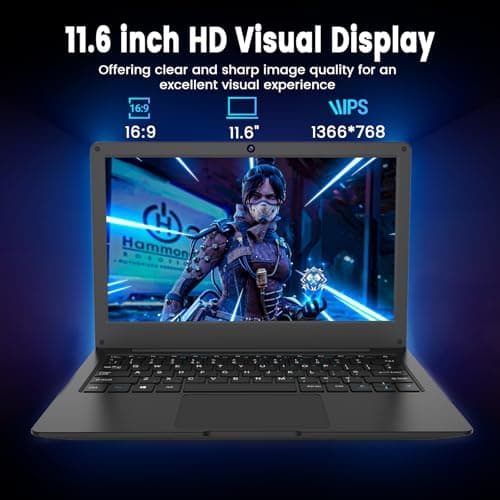 Azeyou 11.6” Laptop HD Display, Student Laptop Computer 4GB DDR4 RAM, 128GB SSD, OS 11 Pro Laptops, WiFi, BT4.2, USB3.0, Type_C 4000mAh Battery (Black)