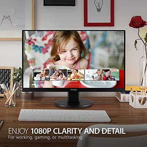 ViewSonic VA2247-MH 22 Inch Full HD 1080p Monitor with 100Hz, FreeSync, Ultra-Thin Bezel, Eye Care, HDMI, VGA Inputs for Home and Office