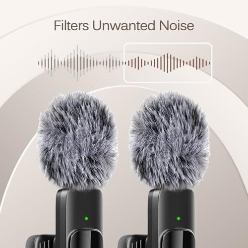 Professional Wireless Lavalier Lapel Microphone for iPhone, iPad, mini Video Recording Mic forInterview Video Podcast Vlog YouTube&Livestream, Noise Reduction, Plug &Play