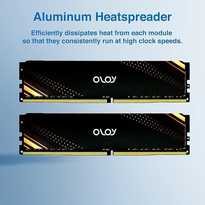 OLOy DDR4 RAM 16GB (2x8GB) Black Saturn 2400 MHz CL17 1.2V 288-Pin Desktop UDIMM (MD4U0824170BB1DA)