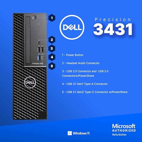 Dell Precision Workstation PC | Quadro P620 GPU - Editing & Design | Windows 11 Pro | Intel i5-9500 | 16GB RAM 1TB SSD | New 24" LCDs | Home or Office Computer | WiFi 6 AX200 + BT (Renewed)