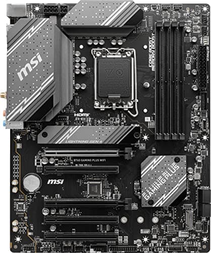 msi B760 Gaming Plus WiFi Gaming Motherboard (Supports 12th/13th/14th Gen Intel Processors, LGA 1700, DDR5, PCIe 4.0, M.2, 2.5Gbps LAN, USB 3.2 Gen2, HDMI/DP, Wi-Fi 6E, Bluetooth 5.3, ATX)