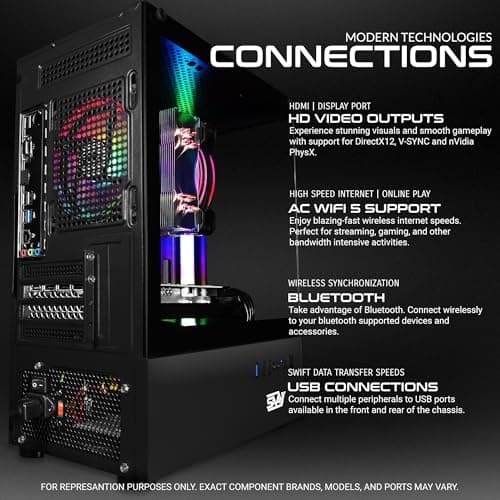 SAAV X1 Prebuilt Gaming PC Desktop with i5 3.4GHz CPU, 16GB RAM, GEFORCE GTX 750 GDDR5 GPU, 512GB NVME, WiFi 6, Bluetooth, Win 10, Mouse Keyboard, PC Gaming Computer Desktop, 1-Year Warranty