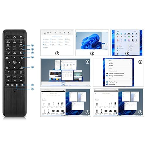 Pepper Jobs W10 GYRO Air TV Remote, QWERTY Keyboard Fly Mouse for Win 11/10, LED Backlit Keyboard Mini PC Controller, 6-Axis Gyro w/Learning Remote Control Function