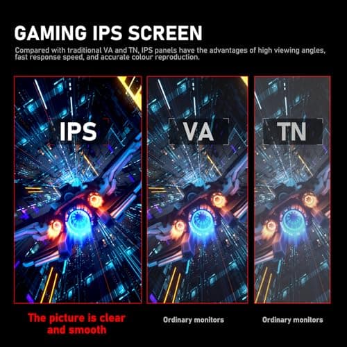 24.5 Inch IPS PC 200Hz Gaming Monitor, FHD 1080p Screen, 1ms Without Bezel, freesync, 99% sRGB, 178 ° Angle View, HDMI、DisplayPort, Compatible with Wall mounting 75 * 75MM - Black